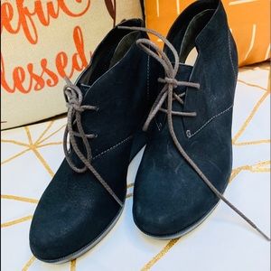 Cole Haan Suede Leather Wedge Ankle Booties